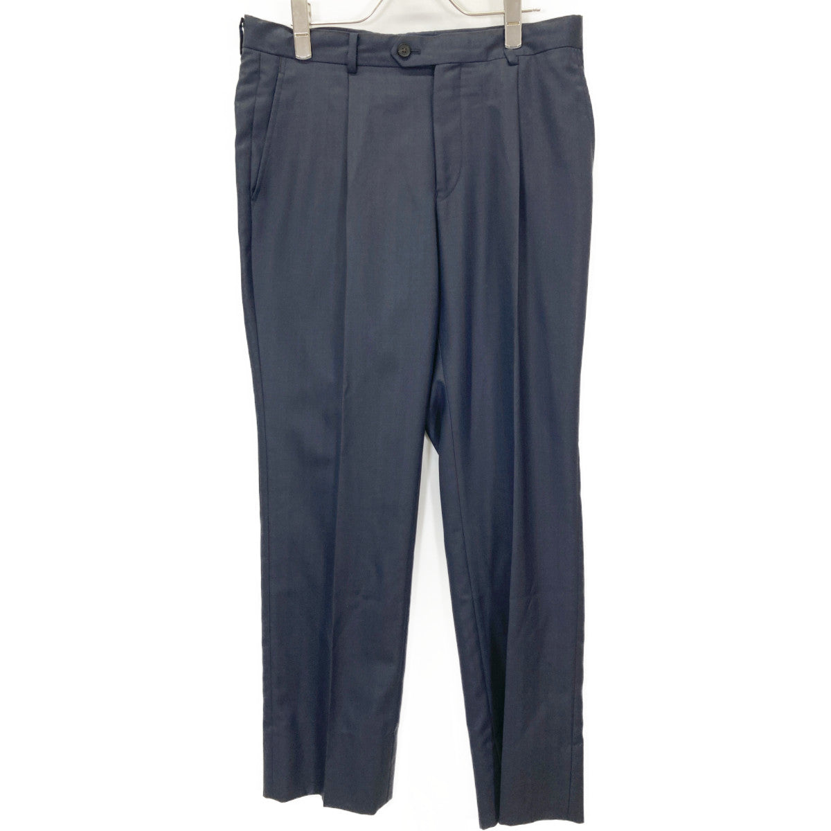 Aquascutum アクアスキュータム ﾈｲﾋﾞｰ ｳｰﾙｼﾙｸ ｽﾄﾗｲﾌﾟ ｼﾝｸﾞﾙ 2B ｽｰﾂ スーツ セットアップ A5