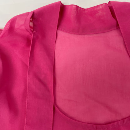 BORDERS at BALCONY ボーダーズアットバルコニー ﾋﾟﾝｸ PUFF SLEEVE SHEER BLOUSE トップス 38