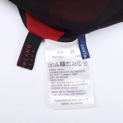 TOMORROWLAND トゥモローランド ｺﾚｸｼｮﾝ ﾌﾞﾗｯｸﾚｯﾄﾞ ﾗﾙｼﾞｭﾄﾞｯﾄﾌﾟﾘﾝﾄ ﾊﾞｯｸﾘﾎﾞﾝﾌﾞﾗｳｽ トップス 36