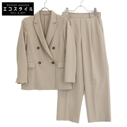 アストリアフルール 16802-02 26802-02 ﾍﾞｰｼﾞｭ ﾀﾞﾌﾞﾙｼﾞｬｹｯﾄ ﾀｯｸﾊﾟﾝﾂ 2点 スーツ セットアップ S/M