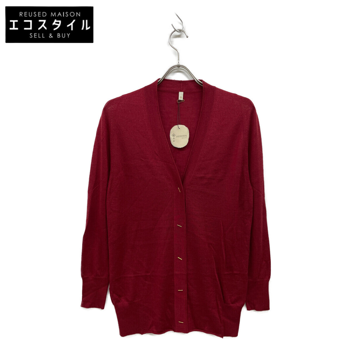 TOYOBOSHI トウヨウボウシ 糸衣 あずき NAEBA-STH ｶｼﾐﾔｼﾙｸ 09ITｰCS0003 ﾆｯﾄｶｰﾃﾞｨｶﾞﾝ トップス F