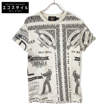 RRL ダブルアールエル ﾎﾜｲﾄ TWO COWBOY ﾌﾟﾘﾝﾄ Tｼｬﾂ トップス S