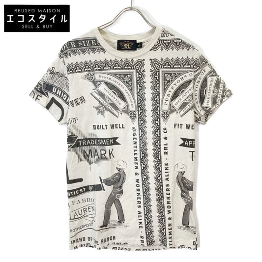 RRL ダブルアールエル ﾎﾜｲﾄ TWO COWBOY ﾌﾟﾘﾝﾄ Tｼｬﾂ トップス S