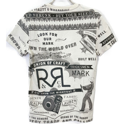 RRL ダブルアールエル ﾎﾜｲﾄ TWO COWBOY ﾌﾟﾘﾝﾄ Tｼｬﾂ トップス S