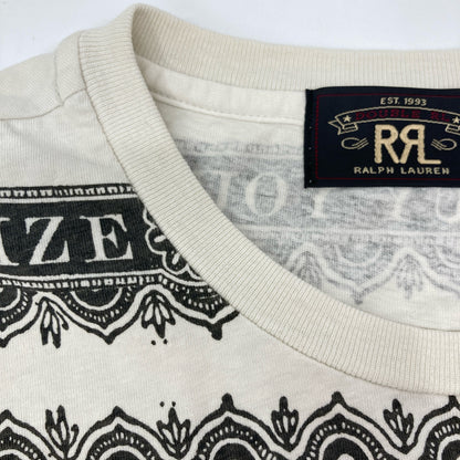 RRL ダブルアールエル ﾎﾜｲﾄ TWO COWBOY ﾌﾟﾘﾝﾄ Tｼｬﾂ トップス S