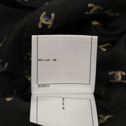 CHANEL シャネル 【美品】P44329V32715 ココマーク総柄 シルク100％ ノースリーブ ワンピース 38