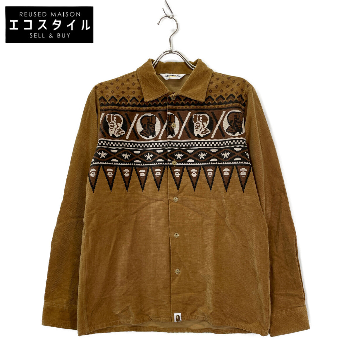 A BATHING APE アベイシングエイプ ﾌﾞﾗｳﾝ ｺｯﾄﾝ ｺｰﾃﾞｭﾛｲ ｼﾞｬｹｯﾄ ジャケット M