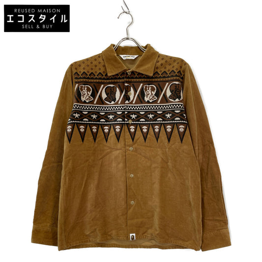 A BATHING APE アベイシングエイプ ﾌﾞﾗｳﾝ ｺｯﾄﾝ ｺｰﾃﾞｭﾛｲ ｼﾞｬｹｯﾄ ジャケット M