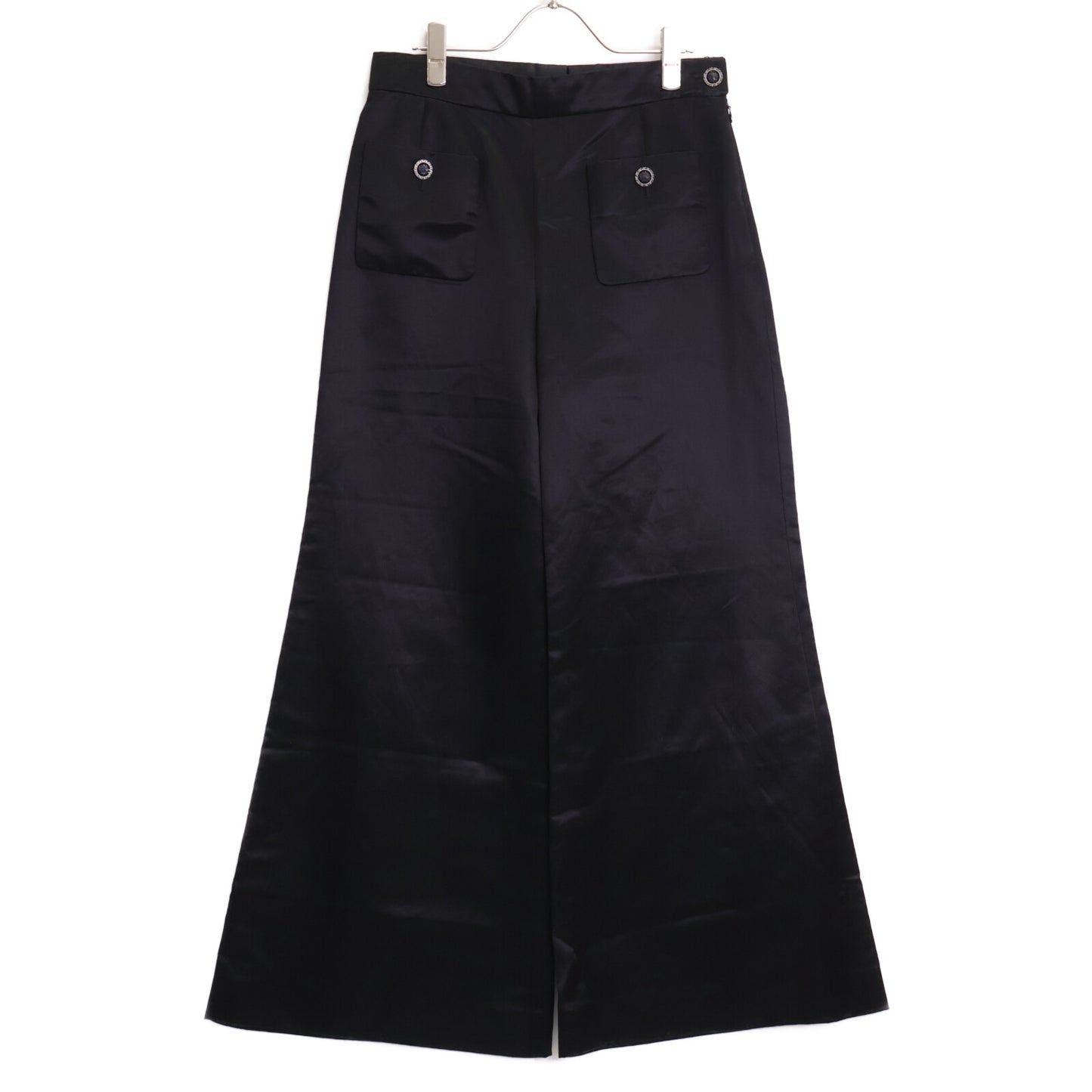 CHANEL シャネル 【美品/国内正規/22SS】P72423V64121 シルク混 獅子ボタン サテンパンツ/ ボトムス 38