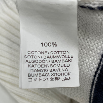 BRUNELLO CUCINELLI ブルネロクチネリ 21年製 ﾎﾜｲﾄ ｺｯﾄﾝ ﾎﾞｰﾀﾞｰ ﾆｯﾄｾｰﾀｰ トップス 46