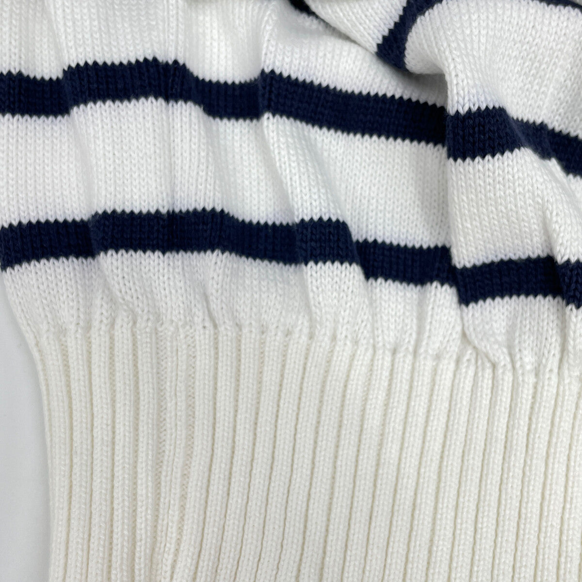 BRUNELLO CUCINELLI ブルネロクチネリ 21年製 ﾎﾜｲﾄ ｺｯﾄﾝ ﾎﾞｰﾀﾞｰ ﾆｯﾄｾｰﾀｰ トップス 46