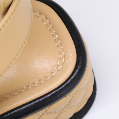 CHANEL シャネル G39143 22A メティエダールコレクション ココマーク マトラッセ ラットフォーム ベルクロ サンダル シューズ 38