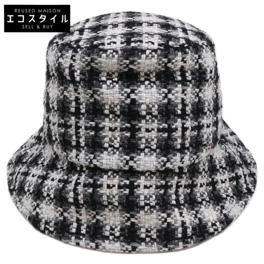 CHANEL シャネル 新品同様 国内正規 CCココマーク ツイード バケットハット 帽子 S