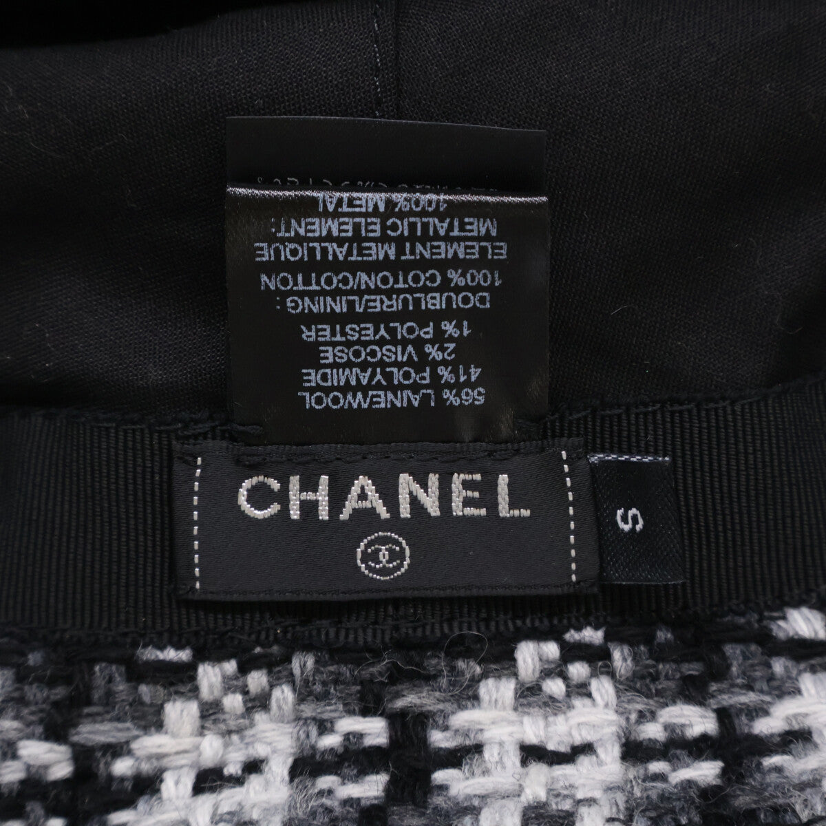 CHANEL シャネル 新品同様 国内正規 CCココマーク ツイード バケットハット 帽子 S