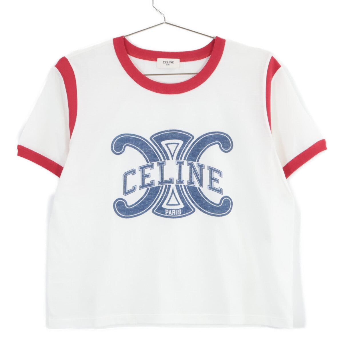 CELINE セリーヌ 美品 国内正規 2X58B671Q トリオンフ ロゴ 半袖Tシャツ トップス S
