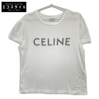 CELINE セリーヌ X237370E ﾎﾜｲﾄ ﾛｺﾞﾌﾟﾘﾝﾄ Tｼｬﾂ ワンピース XS