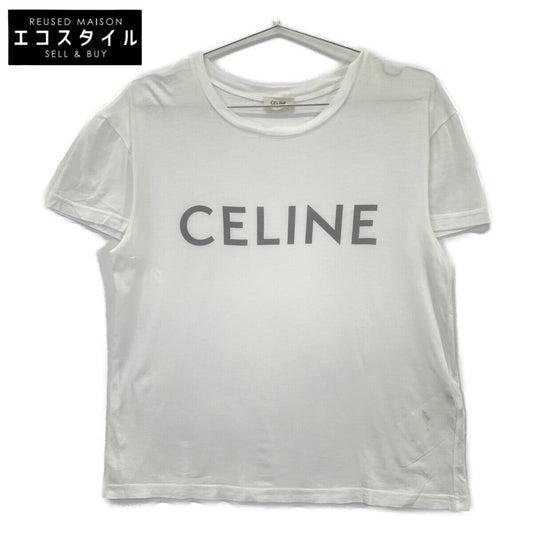CELINE セリーヌ X237370E ﾎﾜｲﾄ ﾛｺﾞﾌﾟﾘﾝﾄ Tｼｬﾂ ワンピース XS