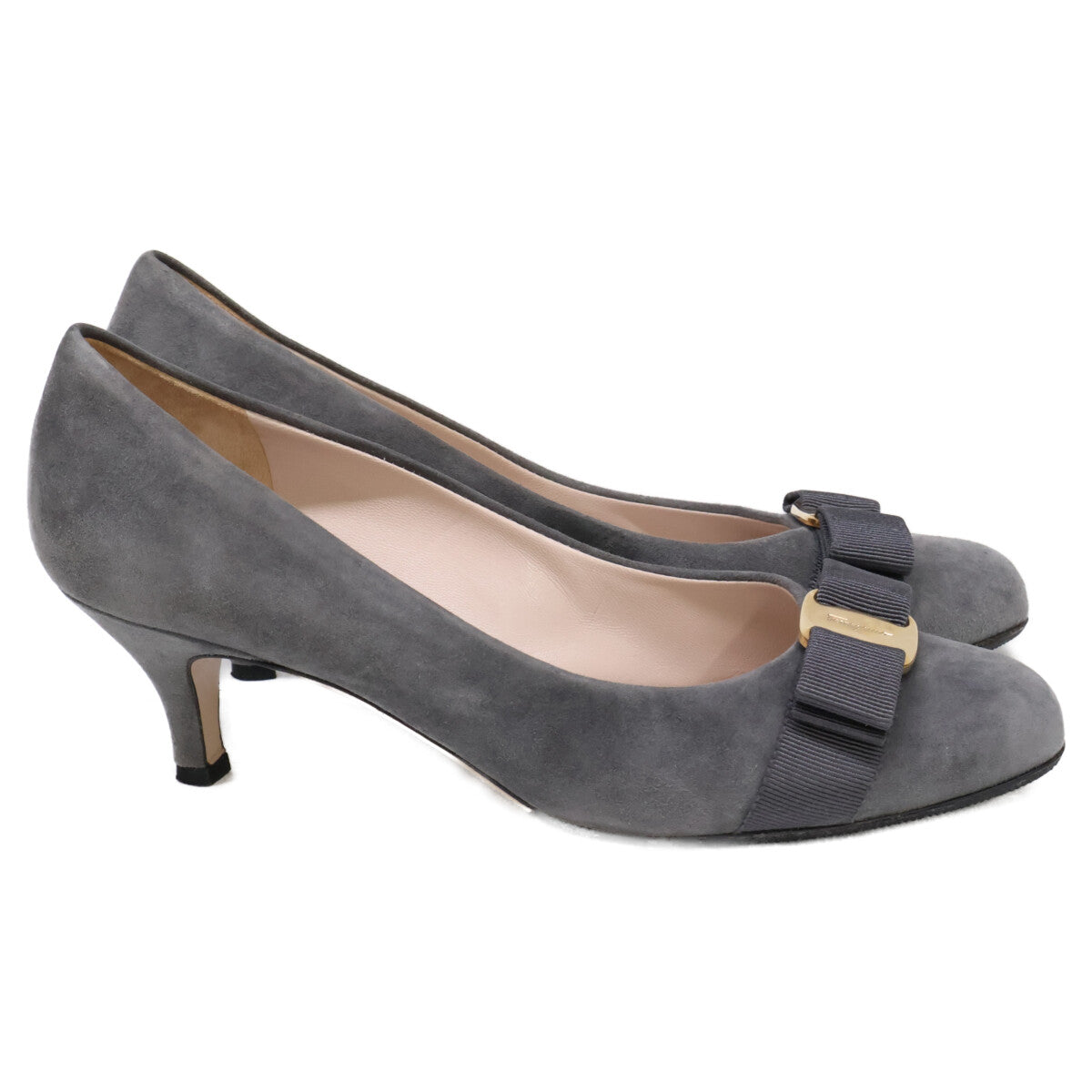 Salvatore Ferragamo サルヴァトーレフェラガモ 【美品】ヴァラリボン ラウンドトゥ シューズ 7D