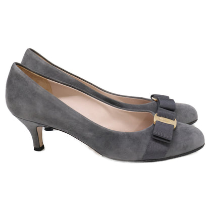 Salvatore Ferragamo サルヴァトーレフェラガモ 【美品】ヴァラリボン ラウンドトゥ シューズ 7D