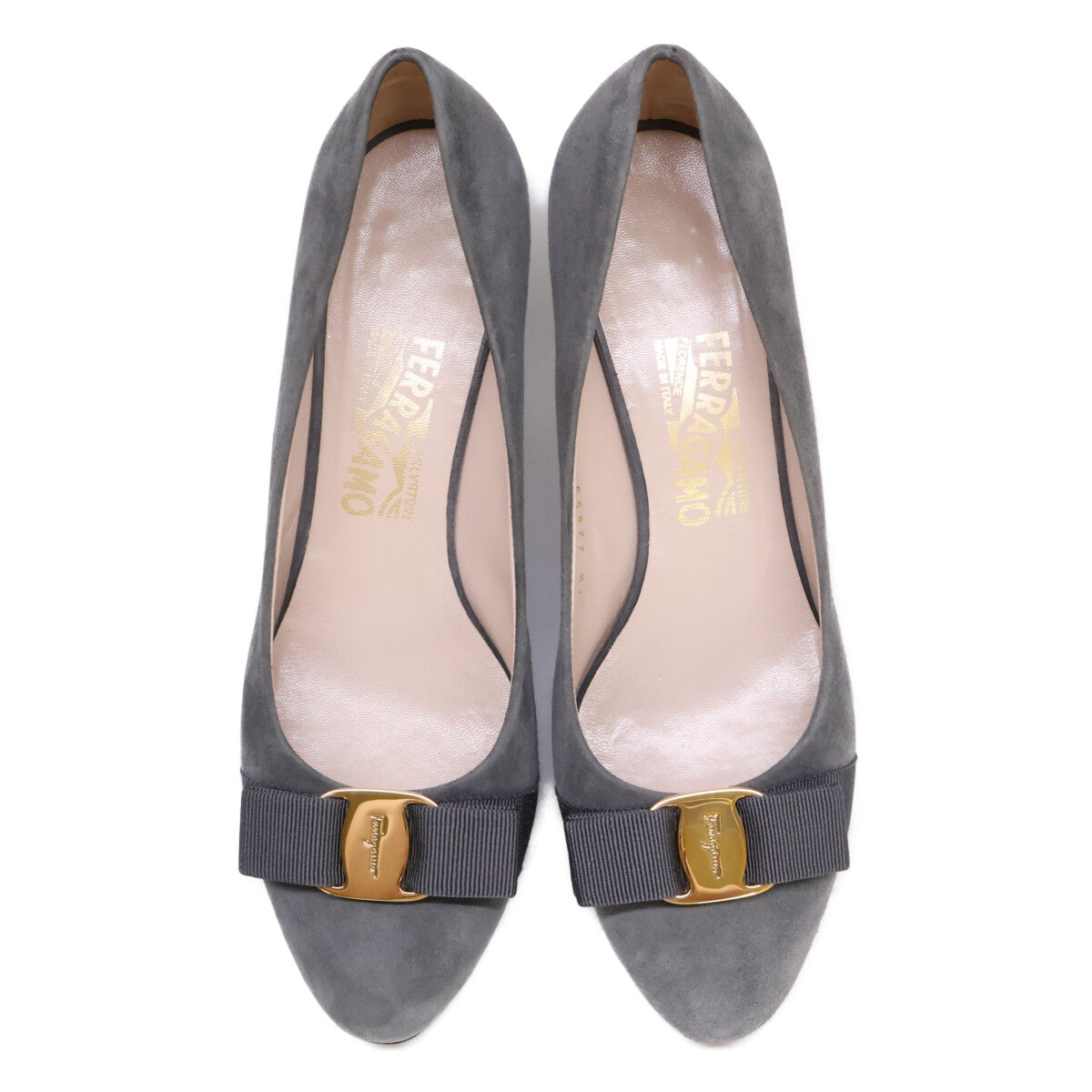 Salvatore Ferragamo サルヴァトーレフェラガモ 【美品】ヴァラリボン ラウンドトゥ シューズ 7D