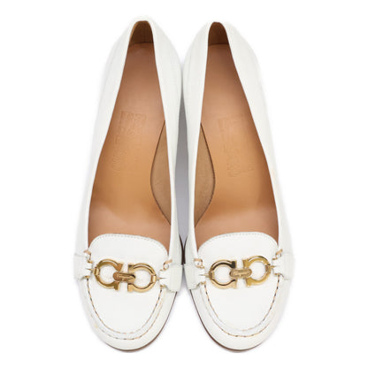 Salvatore Ferragamo サルヴァトーレフェラガモ ガンチーニ ラウンドトゥ ヒール シューズ 8C