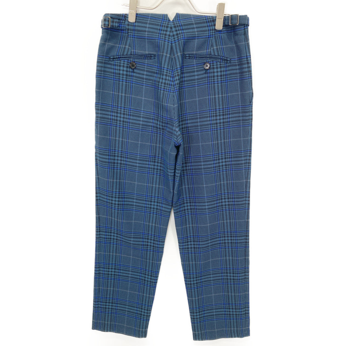 CABaN キャバン 21AW ﾌﾞﾙｰ ﾎﾟﾘｴｽﾃﾙｺｯﾄﾝｸﾞﾚﾝﾁｪｯｸﾊﾟﾝﾂ ボトムス M