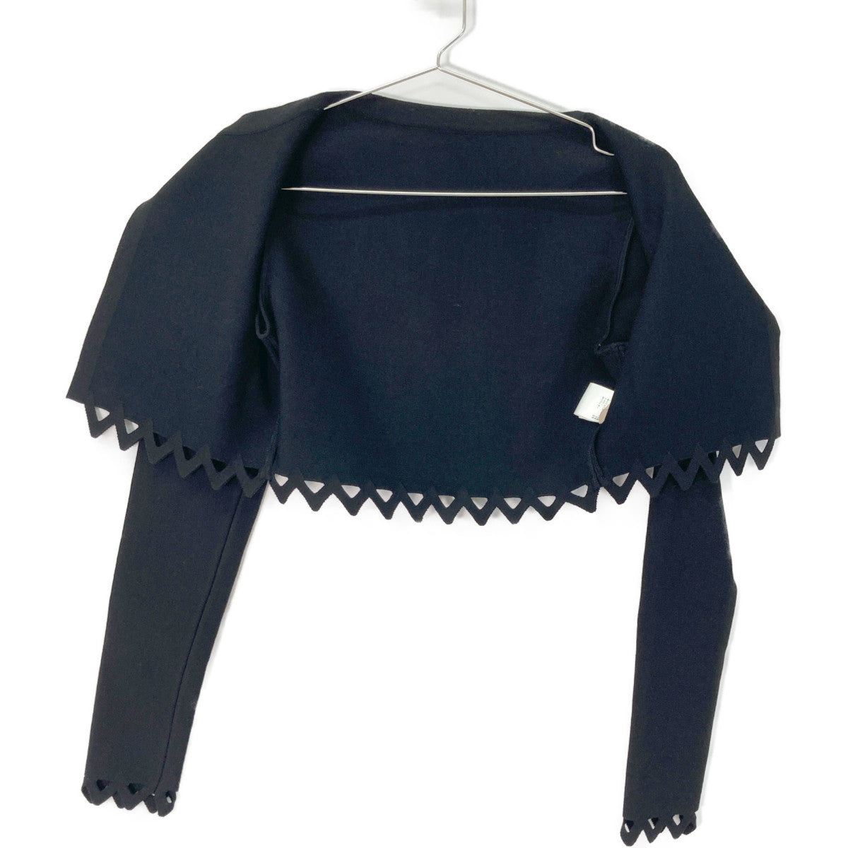 ALAIA アライア ﾌﾞﾗｯｸ ﾚｰﾖﾝ混 ｸﾛｯﾌﾟﾄﾞｶｰﾃﾞｨｶﾞﾝ トップス 36