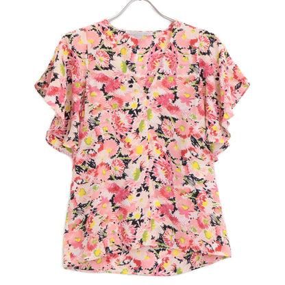 STELLA McCARTNEY ステラマッカートニー 602912 ﾋﾟﾝｸ系 ｼﾙｸ100 花柄 ﾌﾘﾙﾌﾞﾗｳｽ トップス 38