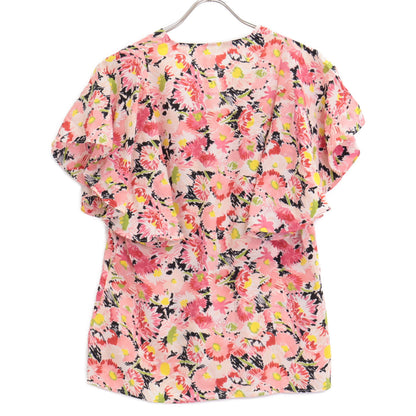 STELLA McCARTNEY ステラマッカートニー 602912 ﾋﾟﾝｸ系 ｼﾙｸ100 花柄 ﾌﾘﾙﾌﾞﾗｳｽ トップス 38
