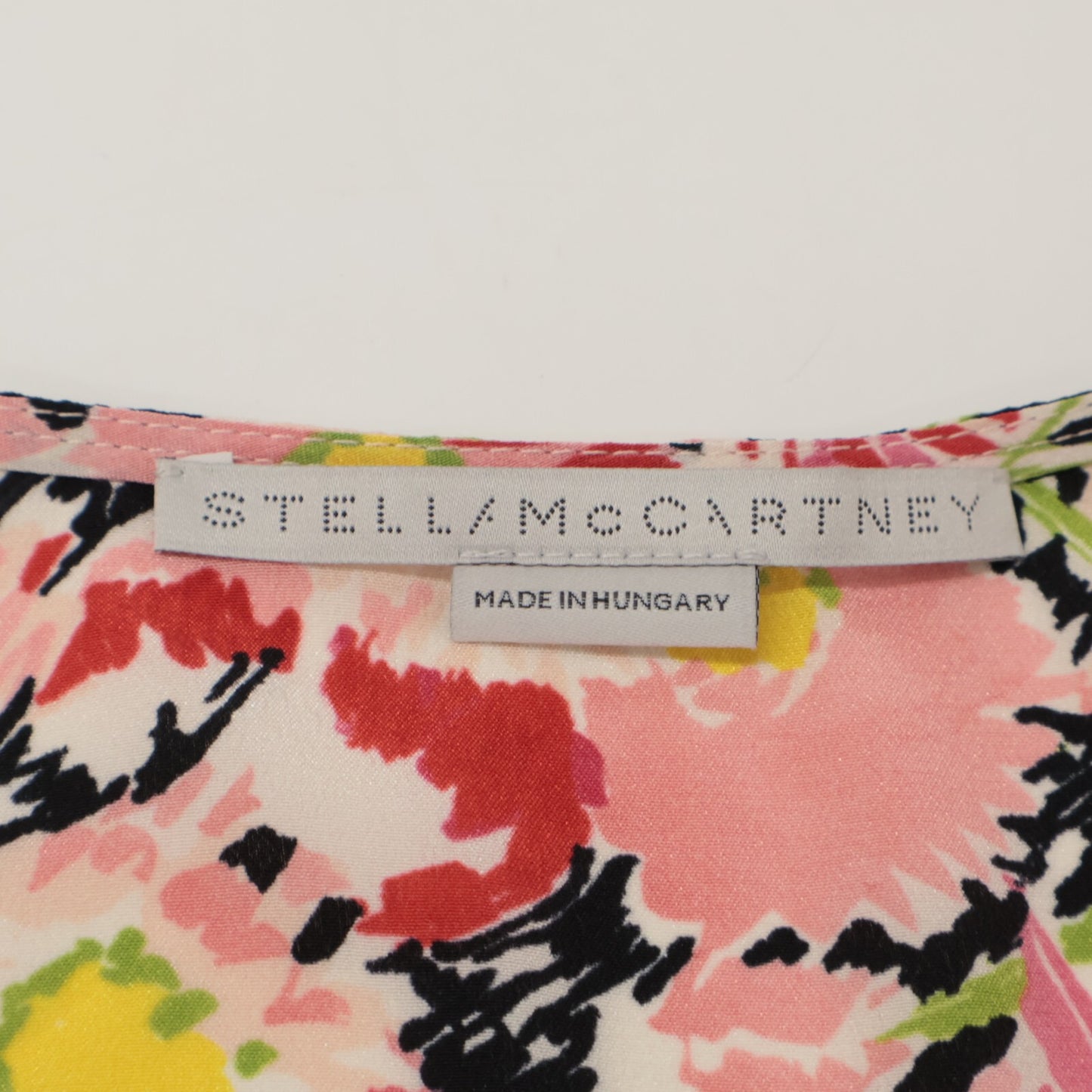 STELLA McCARTNEY ステラマッカートニー 602912 ﾋﾟﾝｸ系 ｼﾙｸ100 花柄 ﾌﾘﾙﾌﾞﾗｳｽ トップス 38