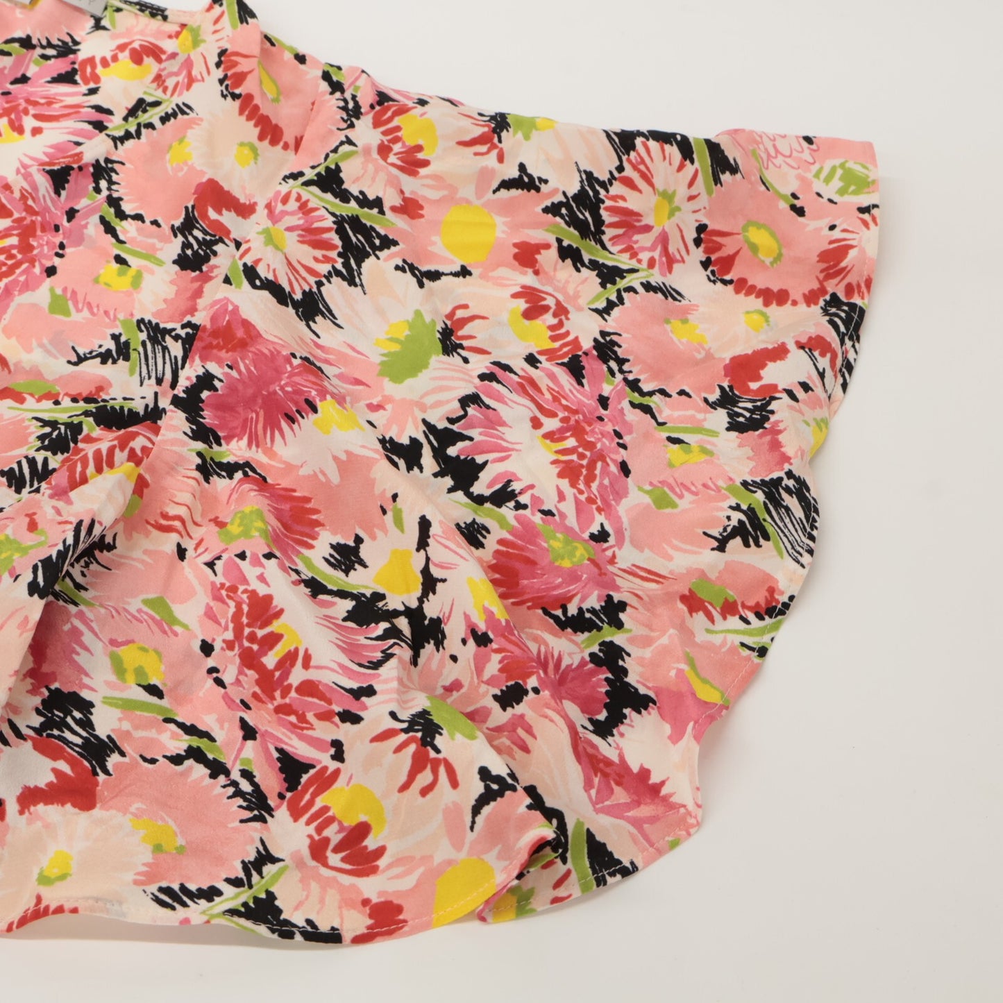 STELLA McCARTNEY ステラマッカートニー 602912 ﾋﾟﾝｸ系 ｼﾙｸ100 花柄 ﾌﾘﾙﾌﾞﾗｳｽ トップス 38