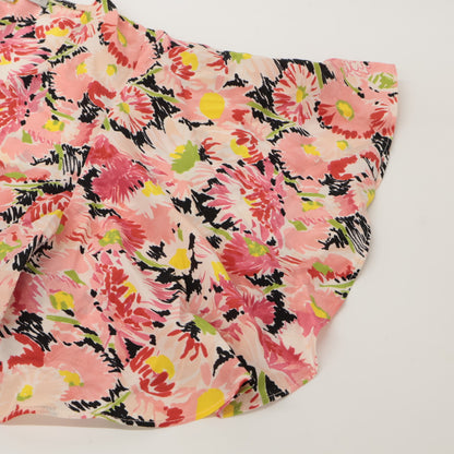 STELLA McCARTNEY ステラマッカートニー 602912 ﾋﾟﾝｸ系 ｼﾙｸ100 花柄 ﾌﾘﾙﾌﾞﾗｳｽ トップス 38