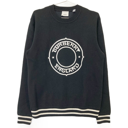 BURBERRY バーバリー 8036088 ﾌﾞﾗｯｸ ﾗﾊﾞｰｻｰｸﾙﾛｺﾞｸﾞﾗﾌｨｯｸ ﾄﾚｰﾅｰ ﾃｨｯｼ期 トップス S