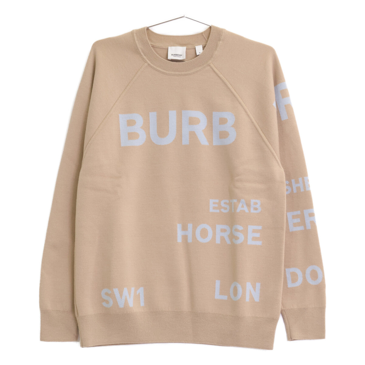 BURBERRY バーバリー 8040224 ﾍﾞｰｼﾞｭ ﾎｰｽﾌｪﾘｰﾆｯﾄｾｰﾀｰ トップス M