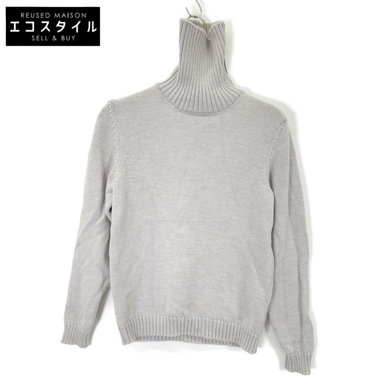 ZANONE ザノーネ 812516 ｸﾞﾚｰ 5ｹﾞｰｼﾞｳｰﾙｿﾘｯﾄﾞﾀｰﾄﾙﾈｯｸﾆｯﾄ トップス 46