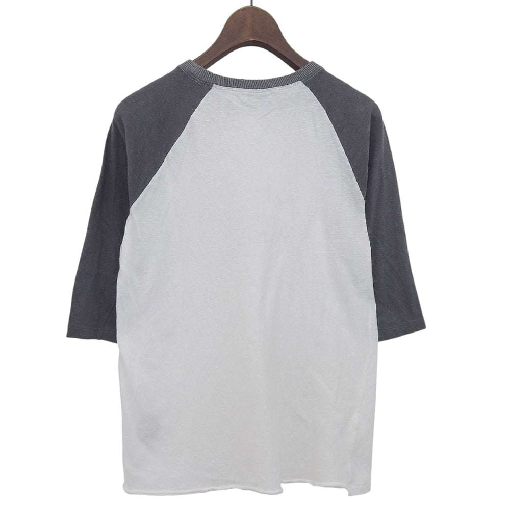 SAINT LAURENT PARIS サンローランパリ 美品 ロゴ ラグラン Tシャツ トップス レディース ホワイト×グレー XS 527674 18年 トップス XS