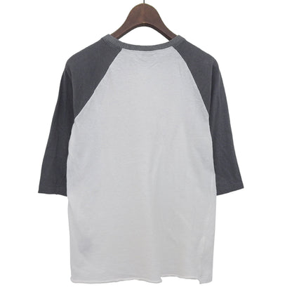 SAINT LAURENT PARIS サンローランパリ 美品 ロゴ ラグラン Tシャツ トップス レディース ホワイト×グレー XS 527674 18年 トップス XS