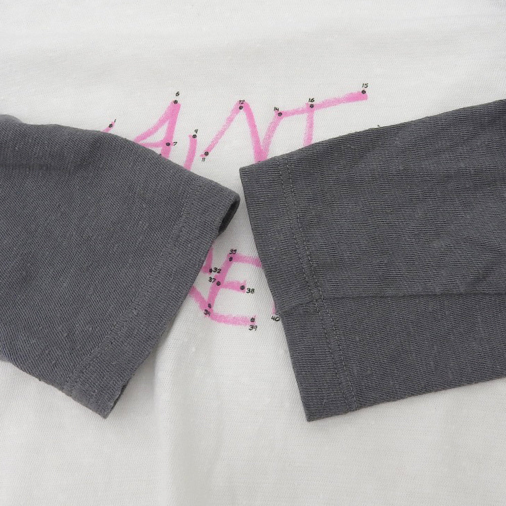 SAINT LAURENT PARIS サンローランパリ 美品 ロゴ ラグラン Tシャツ トップス レディース ホワイト×グレー XS 527674 18年 トップス XS