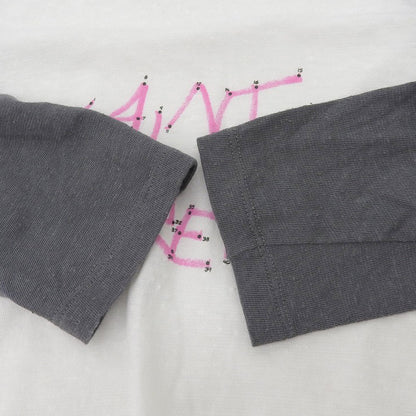 SAINT LAURENT PARIS サンローランパリ 美品 ロゴ ラグラン Tシャツ トップス レディース ホワイト×グレー XS 527674 18年 トップス XS