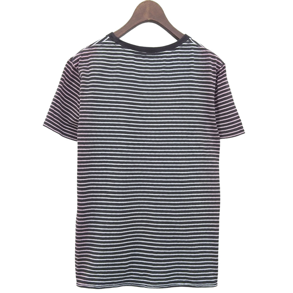 SAINT LAURENT PARIS サンローランパリ グラデーション ボーダー Tシャツ トップス レディース ホワイト×ブラック XS 644057 20年 トップス XS