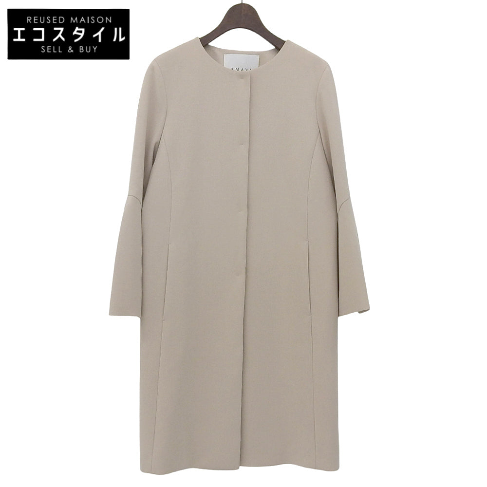 ANAYI アナイ 美品 ダブルクロスフレアスリーブコート レディース ベージュ 38 コート 38