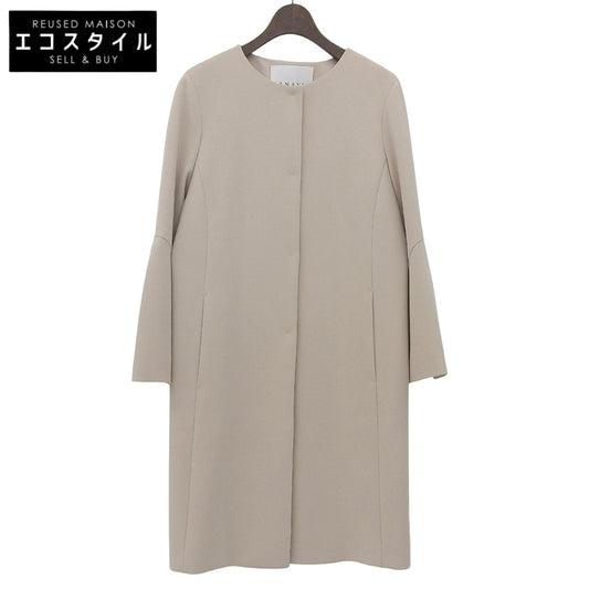 ANAYI アナイ 美品 ダブルクロスフレアスリーブコート レディース ベージュ 38 コート 38