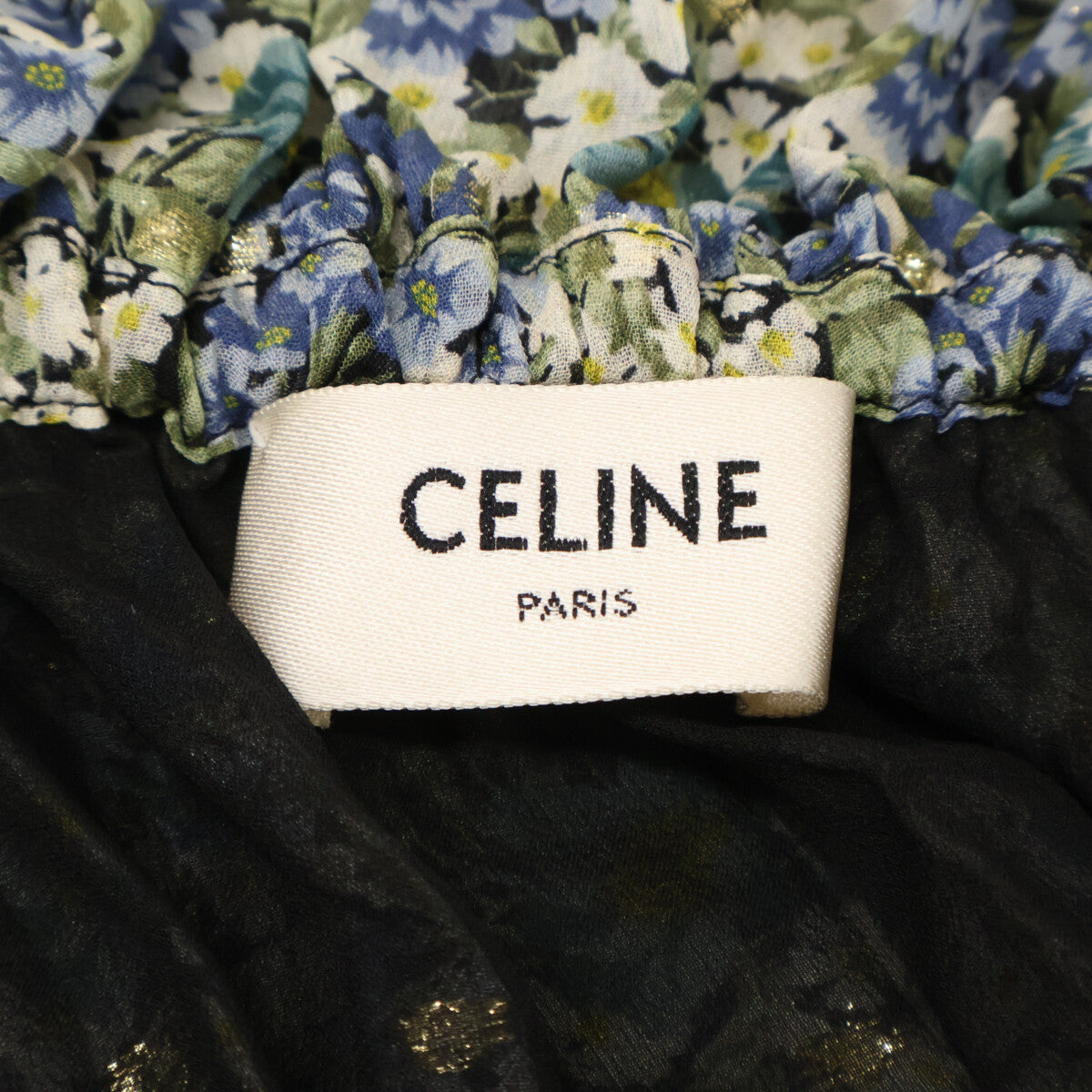 CELINE セリーヌ 【美品/国内正規】2R618179J フラワープリント シルク オフショルダー マキシドレス/ ワンピース 36