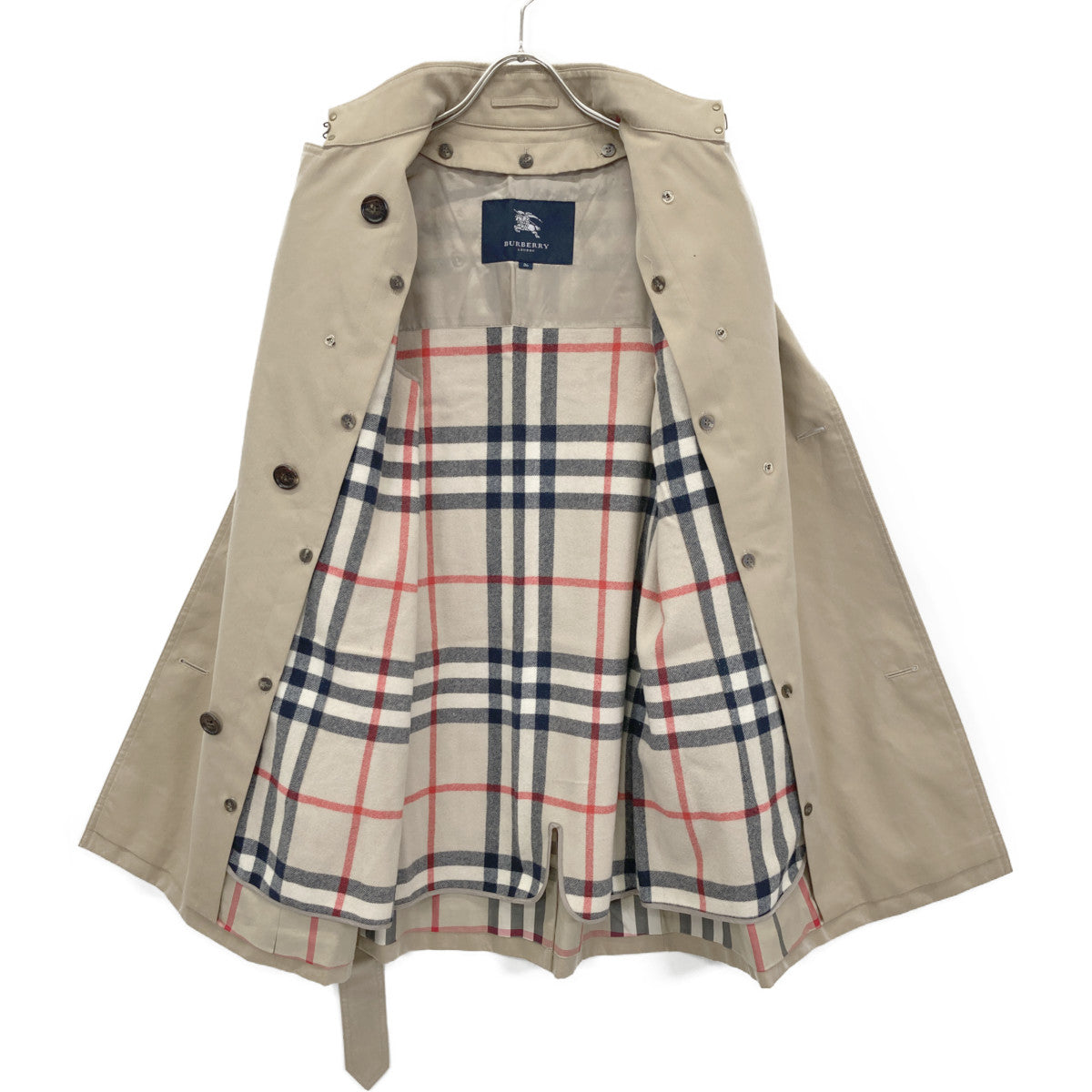 BURBERRY LONDON バーバリーロンドン B1A59-830-51 ﾍﾞｰｼﾞｭ ｺｯﾄﾝ 裏地ﾉﾊﾞﾁｪｯｸ ﾄﾚﾝﾁｺｰﾄ コート 36