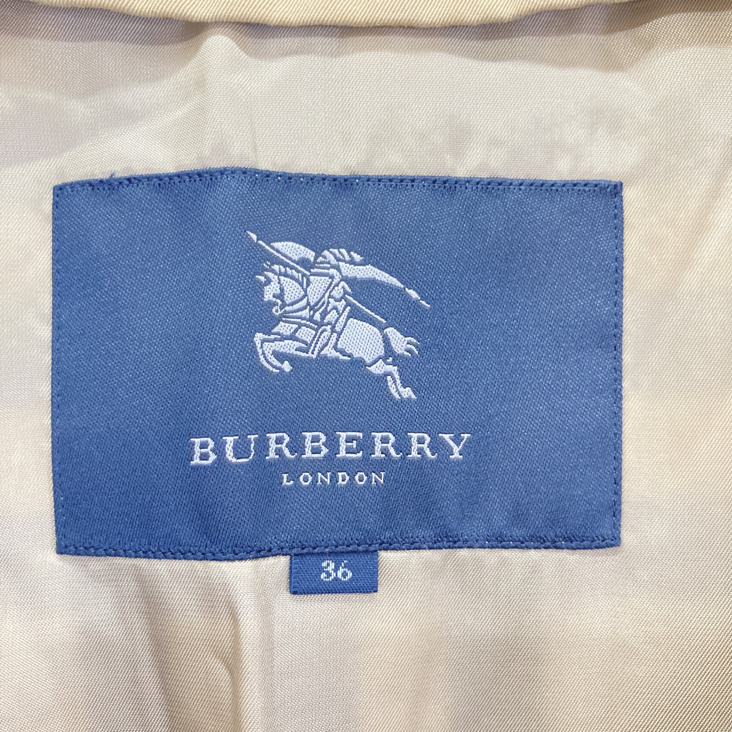 BURBERRY LONDON バーバリーロンドン B1A59-830-51 ﾍﾞｰｼﾞｭ ｺｯﾄﾝ 裏地ﾉﾊﾞﾁｪｯｸ ﾄﾚﾝﾁｺｰﾄ コート 36