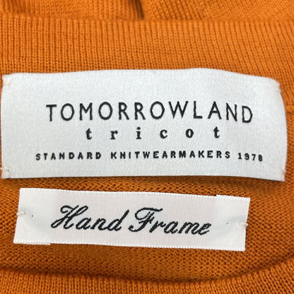 TOMORROWLAND トゥモローランド 63-02-14-02003 ｵﾚﾝｼﾞ ｽｰﾊﾟｰﾌｧｲﾝﾒﾘﾉｳｰﾙ ｸﾙｰﾈｯｸ トップス S