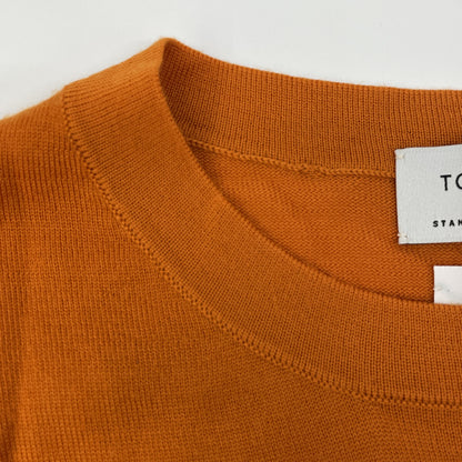 TOMORROWLAND トゥモローランド 63-02-14-02003 ｵﾚﾝｼﾞ ｽｰﾊﾟｰﾌｧｲﾝﾒﾘﾉｳｰﾙ ｸﾙｰﾈｯｸ トップス S