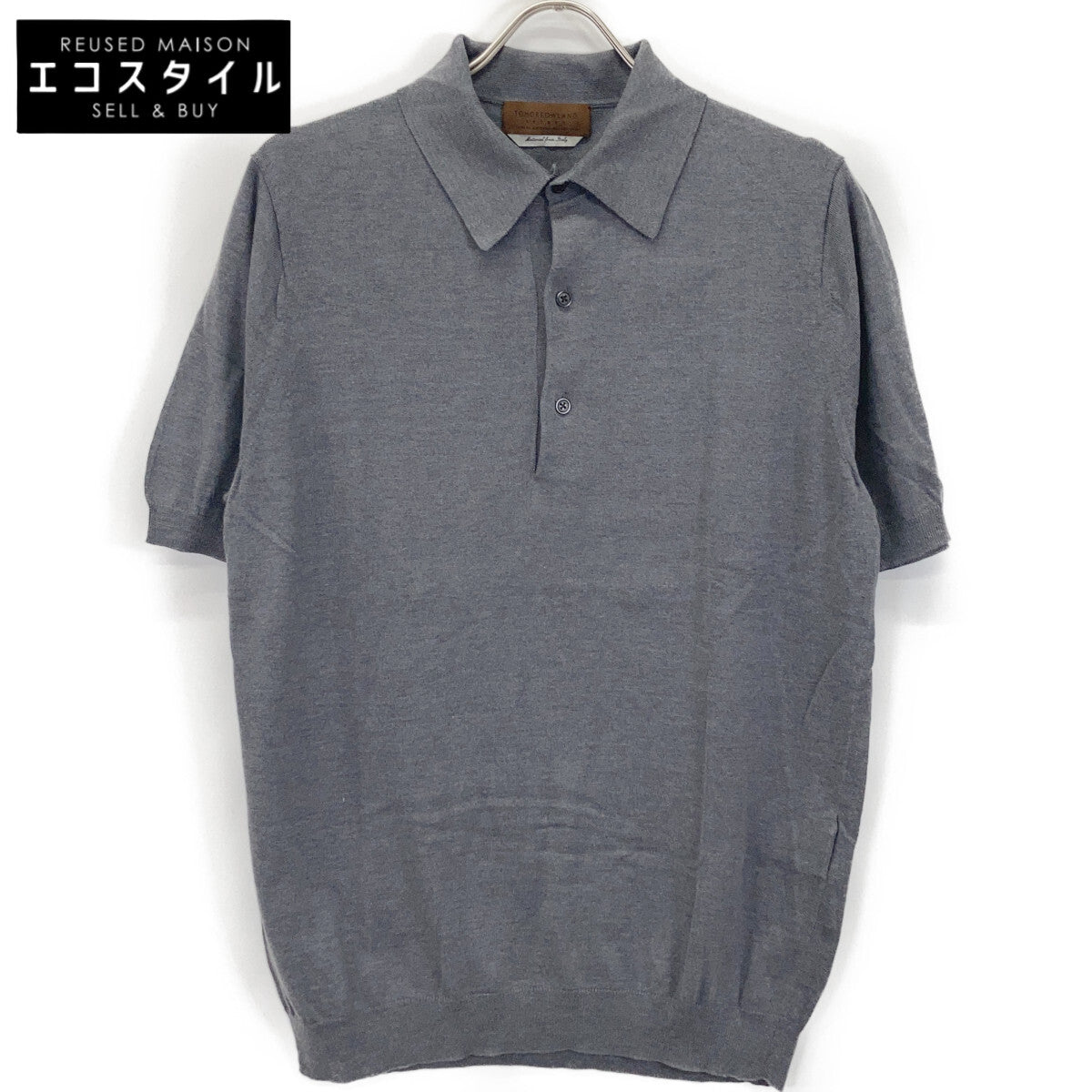 TOMORROWLAND トゥモローランド 61-02-12-02002 ｸﾞﾚｰ ｼﾙｸｺｯﾄﾝ ﾆｯﾄﾎﾟﾛｼｬﾂ SESIA トップス M