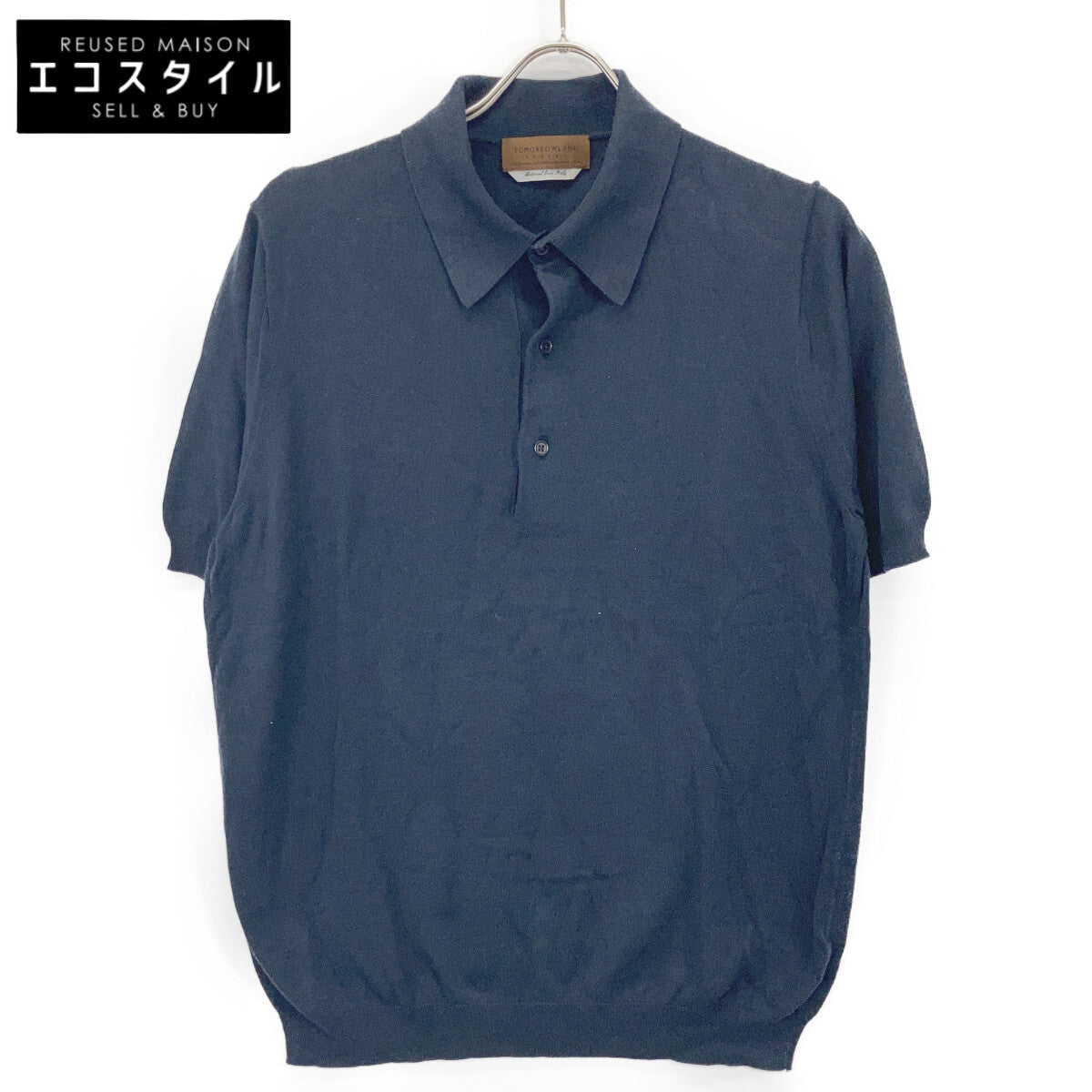 TOMORROWLAND トゥモローランド 61-02-12-02002 ﾈｲﾋﾞｰ ｼﾙｸｺｯﾄﾝ ﾆｯﾄﾎﾟﾛｼｬﾂ SESIA トップス M