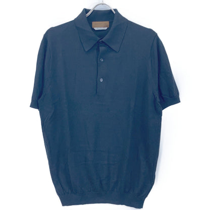 TOMORROWLAND トゥモローランド 61-02-12-02002 ﾌﾞﾗｯｸ ｼﾙｸｺｯﾄﾝ ﾆｯﾄﾎﾟﾛｼｬﾂ SESIA トップス M